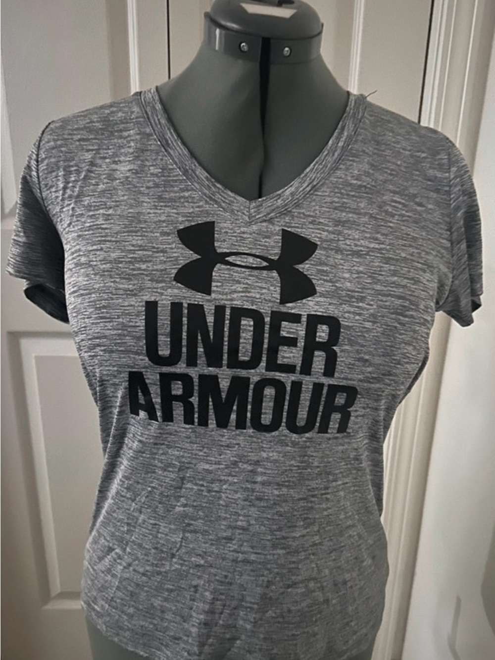 Under Armour Gray V-Neck Performance Logo Tee